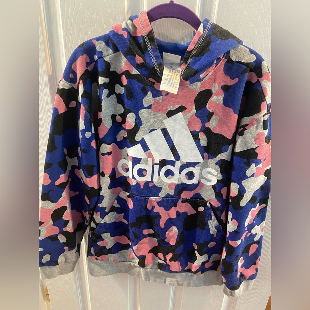 Adidas Kids Camo Hoodie - Pink, Blue, Black